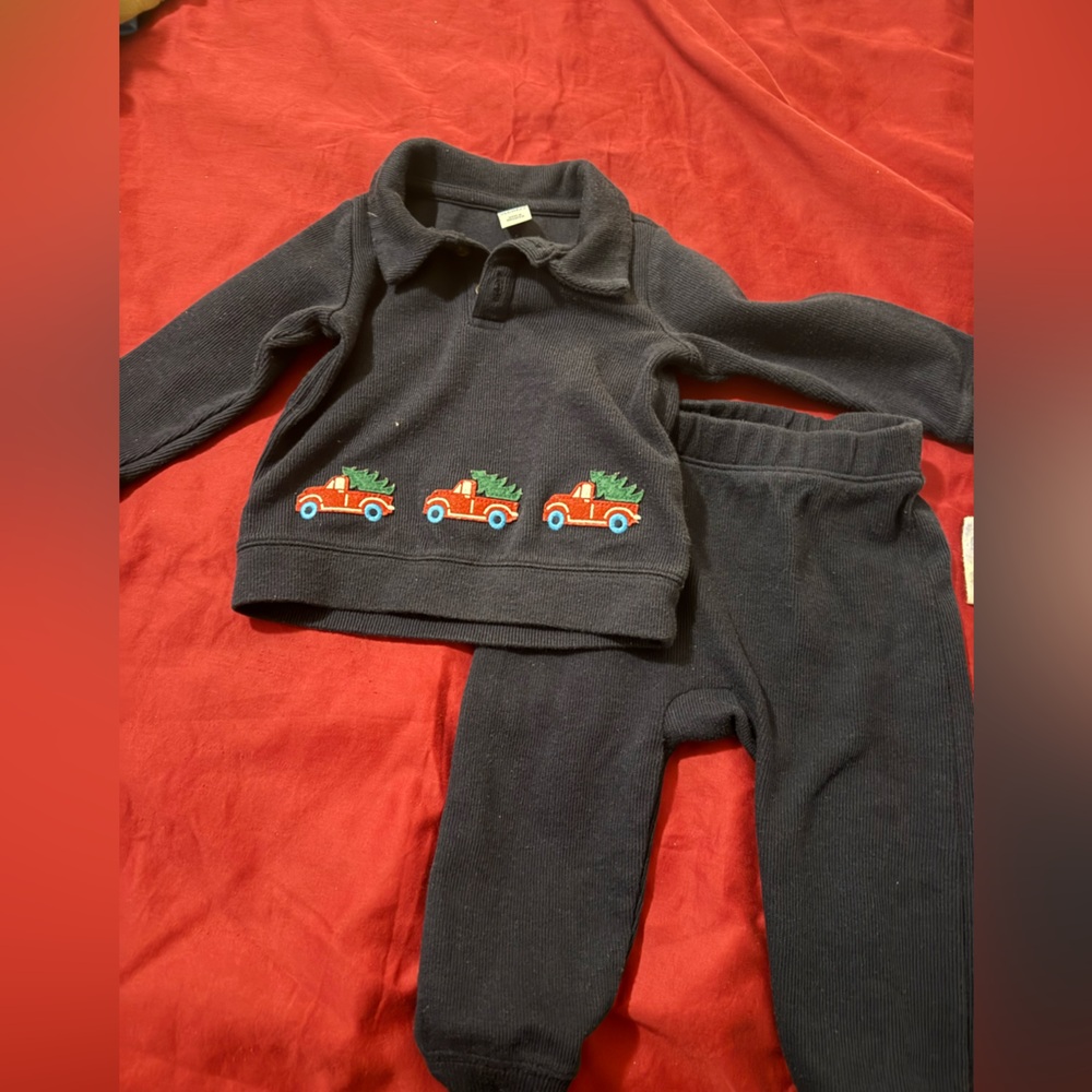 Old Navy Navy Christmas Matching Set - 18M